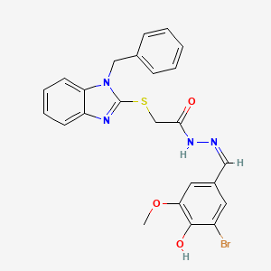 2-[(1-Benzyl-1H-1,3-benzodiazol-2-YL)sulfanyl]-N'-[(Z)-(3-bromo-4-hydroxy-5-methoxyphenyl)methylidene]acetohydrazide