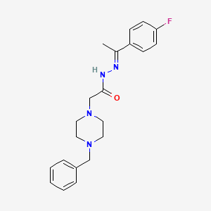 molecular formula C21H25FN4O B11672855 2-(4-benzylpiperazin-1-yl)-N'-[(1E)-1-(4-fluorophenyl)ethylidene]acetohydrazide CAS No. 303107-62-2