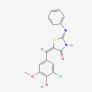 (5E)-5-(3-chloro-4-hydroxy-5-methoxybenzylidene)-2-(phenylamino)-1,3-thiazol-4(5H)-one