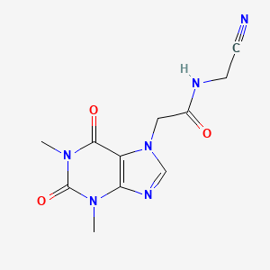 molecular formula C11H12N6O3 B11672900 N-(cyanomethyl)-2-(1,3-dimethyl-2,6-dioxo-1,2,3,6-tetrahydro-7H-purin-7-yl)acetamide 