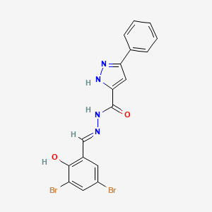 N'-[(E)-(3,5-dibromo-2-hydroxyphenyl)methylidene]-3-phenyl-1H-pyrazole-5-carbohydrazide