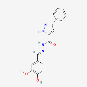 N'-[(E)-(4-hydroxy-3-methoxyphenyl)methylidene]-3-phenyl-1H-pyrazole-5-carbohydrazide