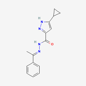 3-cyclopropyl-N'-[(1E)-1-phenylethylidene]-1H-pyrazole-5-carbohydrazide