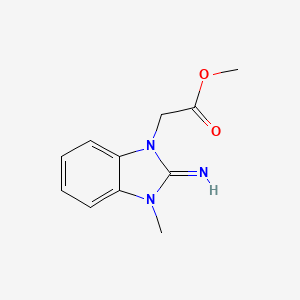 molecular formula C11H13N3O2 B11672940 methyl (2-imino-3-methyl-2,3-dihydro-1H-benzimidazol-1-yl)acetate 