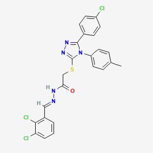 molecular formula C24H18Cl3N5OS B11672960 2-{[5-(4-chlorophenyl)-4-(4-methylphenyl)-4H-1,2,4-triazol-3-yl]sulfanyl}-N'-[(E)-(2,3-dichlorophenyl)methylidene]acetohydrazide 