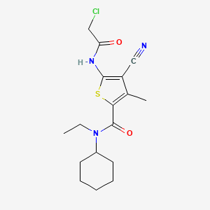 5-[(chloroacetyl)amino]-4-cyano-N-cyclohexyl-N-ethyl-3-methylthiophene-2-carboxamide