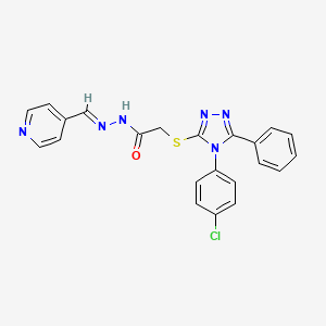 2-{[4-(4-chlorophenyl)-5-phenyl-4H-1,2,4-triazol-3-yl]sulfanyl}-N'-[(E)-pyridin-4-ylmethylidene]acetohydrazide