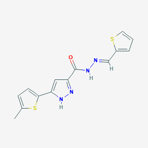 3-(5-methylthiophen-2-yl)-N'-[(E)-thiophen-2-ylmethylidene]-1H-pyrazole-5-carbohydrazide