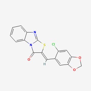 (2Z)-2-[(6-chloro-1,3-benzodioxol-5-yl)methylidene][1,3]thiazolo[3,2-a]benzimidazol-3(2H)-one