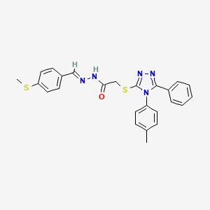 2-{[4-(4-methylphenyl)-5-phenyl-4H-1,2,4-triazol-3-yl]sulfanyl}-N'-{(E)-[4-(methylsulfanyl)phenyl]methylidene}acetohydrazide