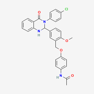 N-[4-({5-[3-(4-chlorophenyl)-4-oxo-1,2,3,4-tetrahydroquinazolin-2-yl]-2-methoxybenzyl}oxy)phenyl]acetamide