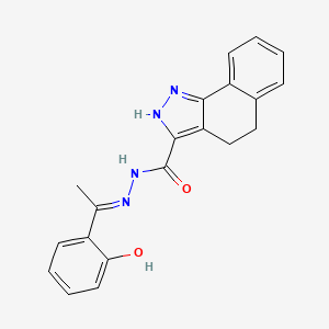 N'-[(E)-1-(2-hydroxyphenyl)ethylidene]-4,5-dihydro-1H-benzo[g]indazole-3-carbohydrazide