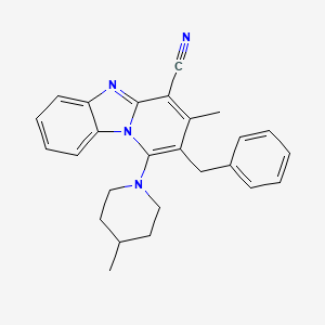 2-Benzyl-3-methyl-1-(4-methylpiperidin-1-yl)pyrido[1,2-a]benzimidazole-4-carbonitrile