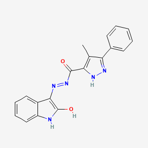 4-methyl-N'-[(3E)-2-oxo-1,2-dihydro-3H-indol-3-ylidene]-3-phenyl-1H-pyrazole-5-carbohydrazide