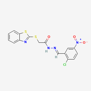 2-(1,3-benzothiazol-2-ylsulfanyl)-N'-[(E)-(2-chloro-5-nitrophenyl)methylidene]acetohydrazide