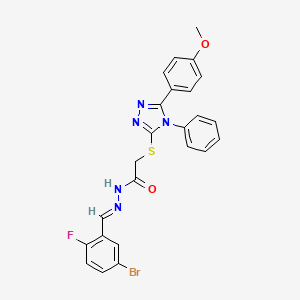 N'-[(E)-(5-bromo-2-fluorophenyl)methylidene]-2-{[5-(4-methoxyphenyl)-4-phenyl-4H-1,2,4-triazol-3-yl]sulfanyl}acetohydrazide