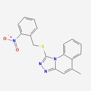 5-Methyl-1-((2-nitrobenzyl)thio)(1,2,4)triazolo(4,3-A)quinoline