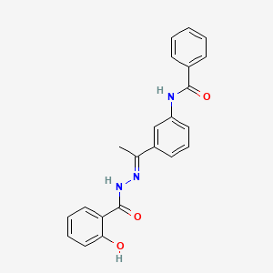 N-{3-[(1E)-N-(2-hydroxybenzoyl)ethanehydrazonoyl]phenyl}benzamide