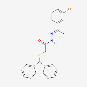 N'-[(1E)-1-(3-bromophenyl)ethylidene]-2-(9H-fluoren-9-ylsulfanyl)acetohydrazide