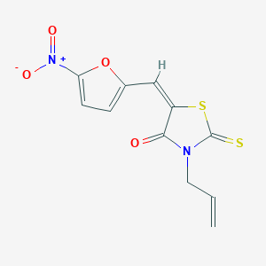 molecular formula C11H8N2O4S2 B11673107 (5E)-5-[(5-nitrofuran-2-yl)methylidene]-3-(prop-2-en-1-yl)-2-thioxo-1,3-thiazolidin-4-one 