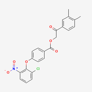 2-(3,4-Dimethylphenyl)-2-oxoethyl 4-(2-chloro-6-nitrophenoxy)benzoate