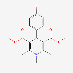 molecular formula C18H20FNO4 B11673129 Dimethyl 4-(4-fluorophenyl)-1,2,6-trimethyl-1,4-dihydropyridine-3,5-dicarboxylate 