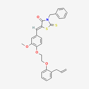 (5Z)-3-benzyl-5-(3-methoxy-4-{2-[2-(prop-2-en-1-yl)phenoxy]ethoxy}benzylidene)-2-thioxo-1,3-thiazolidin-4-one