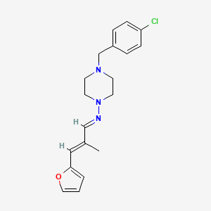 4-(4-chlorobenzyl)-N-[(1E,2E)-3-(furan-2-yl)-2-methylprop-2-en-1-ylidene]piperazin-1-amine