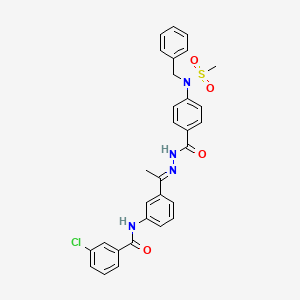 N-(3-{(1E)-1-[2-({4-[benzyl(methylsulfonyl)amino]phenyl}carbonyl)hydrazinylidene]ethyl}phenyl)-3-chlorobenzamide