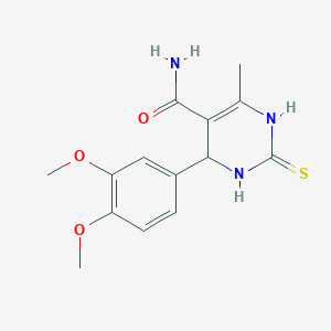 4-(3,4-Dimethoxyphenyl)-6-methyl-2-thioxo-1,2,3,4-tetrahydropyrimidine-5-carboxamide