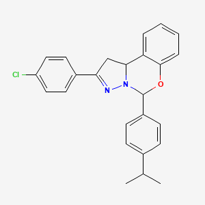 molecular formula C25H23ClN2O B11673185 2-(4-Chlorophenyl)-5-(4-isopropylphenyl)-1,10b-dihydropyrazolo[1,5-c][1,3]benzoxazine 