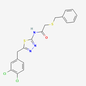 2-(benzylsulfanyl)-N-[(2E)-5-(3,4-dichlorobenzyl)-1,3,4-thiadiazol-2(3H)-ylidene]acetamide