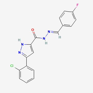 3-(2-Chlorophenyl)-N'-(4-fluorobenzylidene)-1H-pyrazole-5-carbohydrazide