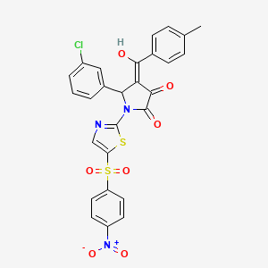 (4E)-5-(3-chlorophenyl)-4-[hydroxy(4-methylphenyl)methylidene]-1-{5-[(4-nitrophenyl)sulfonyl]-1,3-thiazol-2-yl}pyrrolidine-2,3-dione