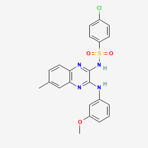 4-chloro-N-{3-[(3-methoxyphenyl)amino]-6-methylquinoxalin-2-yl}benzenesulfonamide