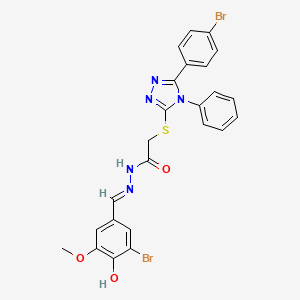 N'-[(E)-(3-bromo-4-hydroxy-5-methoxyphenyl)methylidene]-2-{[5-(4-bromophenyl)-4-phenyl-4H-1,2,4-triazol-3-yl]sulfanyl}acetohydrazide