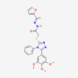 N'-[(E)-furan-2-ylmethylidene]-2-{[4-phenyl-5-(3,4,5-trimethoxyphenyl)-4H-1,2,4-triazol-3-yl]sulfanyl}acetohydrazide