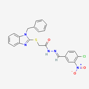 2-[(1-benzyl-1H-benzimidazol-2-yl)sulfanyl]-N'-[(E)-(4-chloro-3-nitrophenyl)methylidene]acetohydrazide