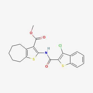 methyl 2-{[(3-chloro-1-benzothiophen-2-yl)carbonyl]amino}-5,6,7,8-tetrahydro-4H-cyclohepta[b]thiophene-3-carboxylate