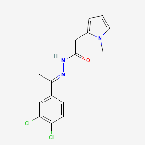 molecular formula C15H15Cl2N3O B11673329 N'-(1-(3,4-Dichlorophenyl)ethylidene)-2-(1-methyl-1H-pyrrol-2-YL)acetohydrazide 