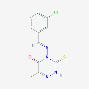 4-{[(E)-(3-chlorophenyl)methylidene]amino}-6-methyl-3-sulfanyl-1,2,4-triazin-5(4H)-one