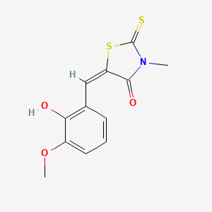 (5E)-5-[(2-hydroxy-3-methoxyphenyl)methylidene]-3-methyl-2-sulfanylidene-1,3-thiazolidin-4-one