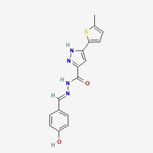 N'-[(E)-(4-hydroxyphenyl)methylidene]-3-(5-methylthiophen-2-yl)-1H-pyrazole-5-carbohydrazide