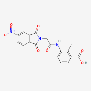 molecular formula C18H13N3O7 B11673382 2-methyl-3-{[(5-nitro-1,3-dioxo-1,3-dihydro-2H-isoindol-2-yl)acetyl]amino}benzoic acid 