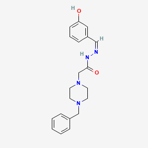 molecular formula C20H24N4O2 B11673395 2-(4-Benzylpiperazin-1-YL)-N'-[(Z)-(3-hydroxyphenyl)methylidene]acetohydrazide 