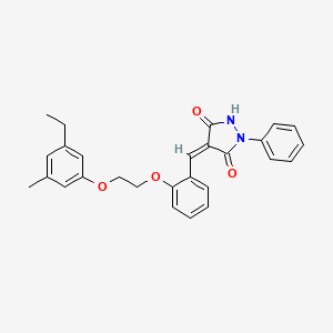 (4Z)-4-{2-[2-(3-ethyl-5-methylphenoxy)ethoxy]benzylidene}-1-phenylpyrazolidine-3,5-dione