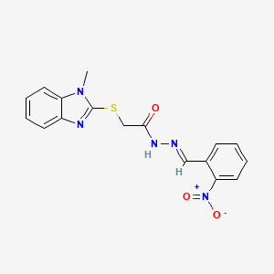 2-[(1-methyl-1H-benzimidazol-2-yl)sulfanyl]-N'-[(E)-(2-nitrophenyl)methylidene]acetohydrazide