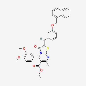 ethyl (2Z)-5-(3,4-dimethoxyphenyl)-7-methyl-2-[3-(naphthalen-1-ylmethoxy)benzylidene]-3-oxo-2,3-dihydro-5H-[1,3]thiazolo[3,2-a]pyrimidine-6-carboxylate