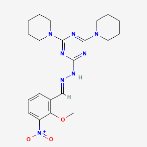 N-(4,6-Di-piperidin-1-yl-[1,3,5]triazin-2-yl)-N'-(2-methoxy-3-nitro-benzylidene)-hydrazine