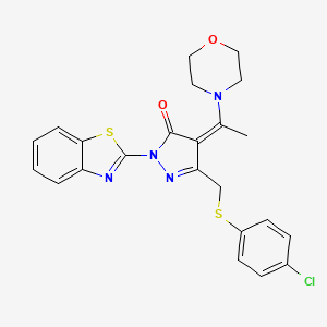 (4Z)-2-(1,3-benzothiazol-2-yl)-5-{[(4-chlorophenyl)sulfanyl]methyl}-4-[1-(morpholin-4-yl)ethylidene]-2,4-dihydro-3H-pyrazol-3-one